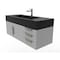 Castello Usa Nile 48" Wall Mounted  Gray Vanity With Black Top And Gold Handles CB-MC-48G-GLD-2053-BL - alternate 8